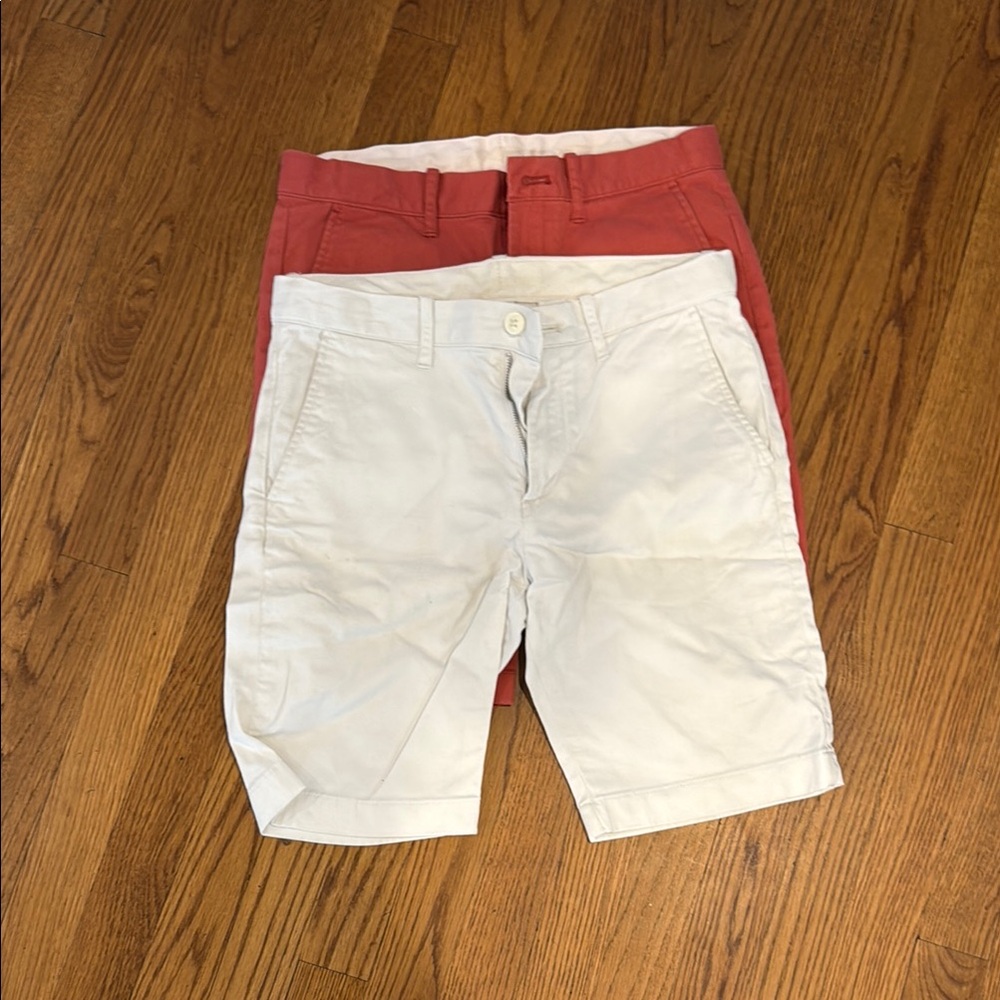 Crewcuts White and Red Flat Front Shorts